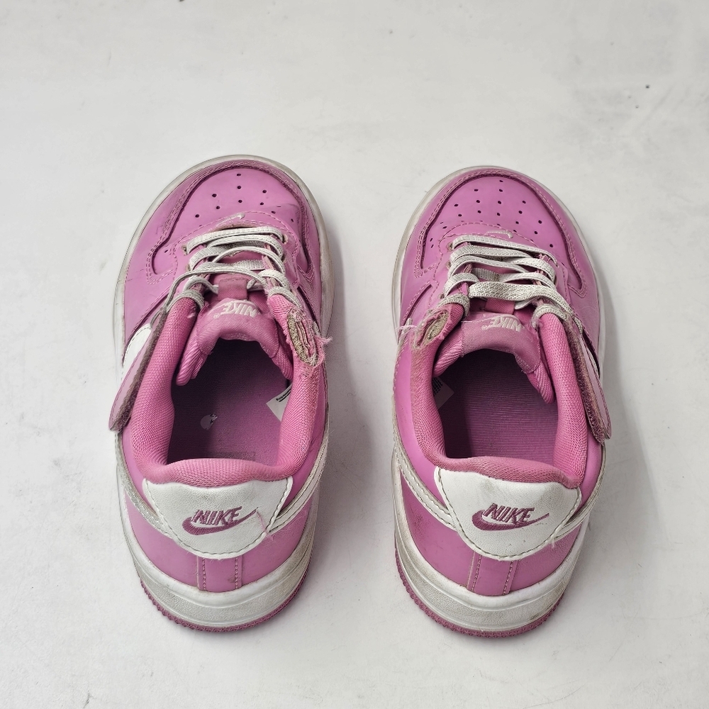 Nike Force 1 Low EasyOn Kids 11.5C Playful Pink White FlyEase Hook Loop Strap - Picture 7 of 12